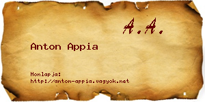 Anton Appia névjegykártya